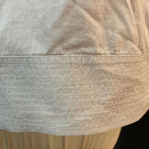 Zara Basic tan beige lightweight cotton smocked and pleated‎ tunic blouse top - Picture 6 of 8